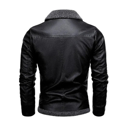 Elegante Fleece-Lederjacke
