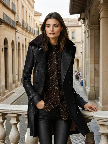 Clara | Leren Trenchcoat