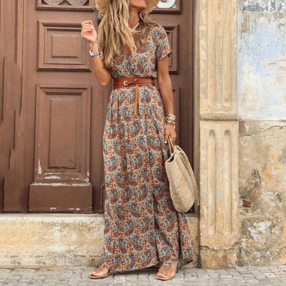 Liora | Maxi Ibiza Kleid im Hippie-Stil + GRATIS Gürtel