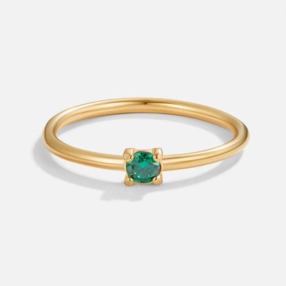 Bague en or avec pierre de naissance du mois de mai