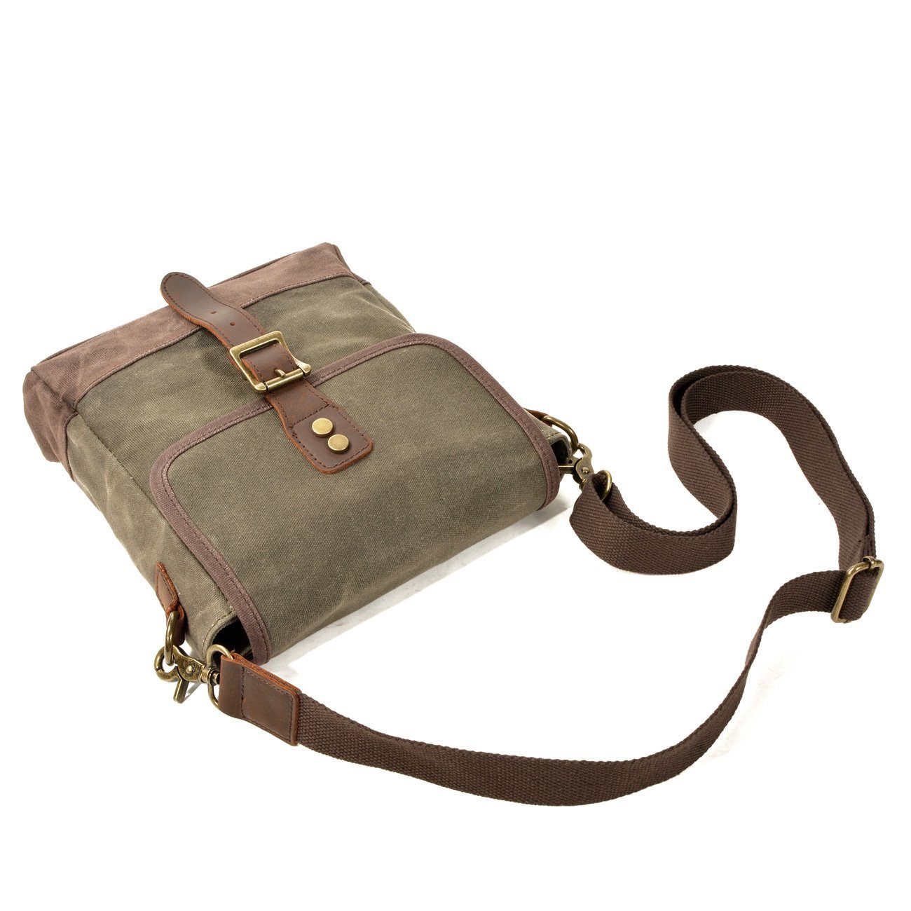 William – Kleine Canvas-Leder-Umhängetasche