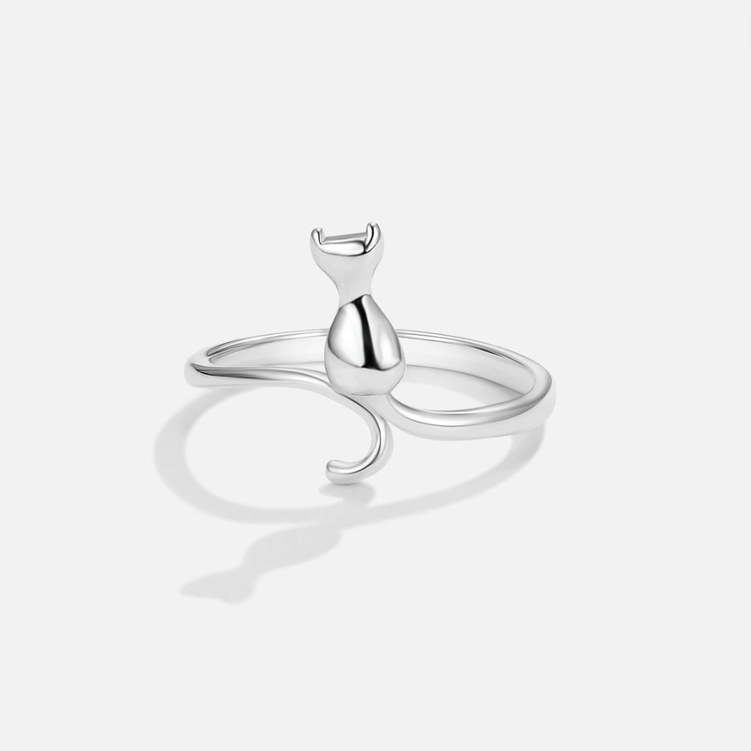 Zilveren ring "Midnight Cat"