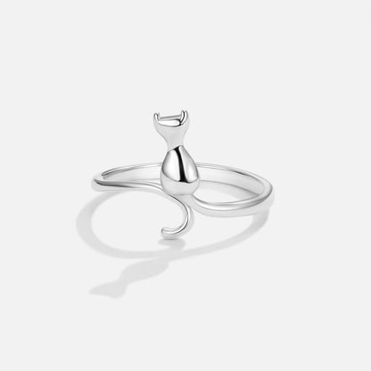 Zilveren ring "Midnight Cat"