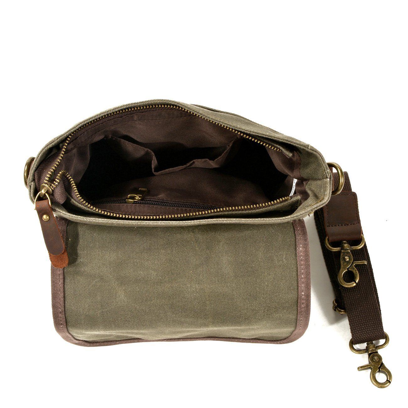 William – Kleine Canvas-Leder-Umhängetasche