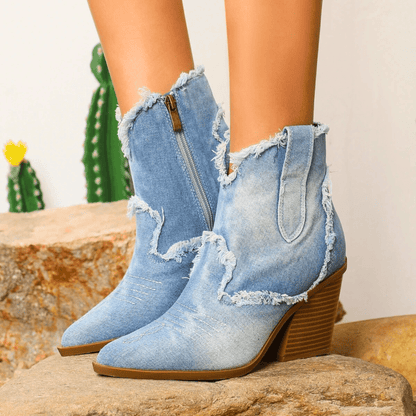 Aurela Denim-Stiefeletten