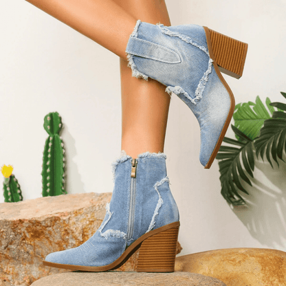 Aurela Denim-Stiefeletten