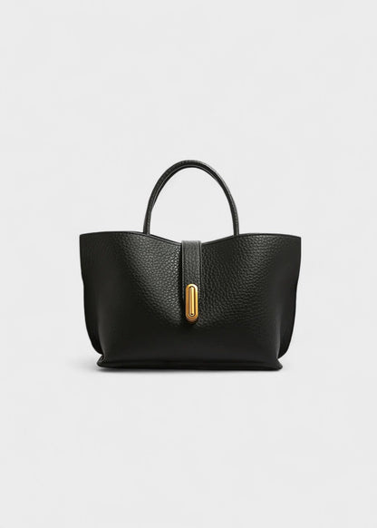 Sac fourre-tout femme cuir synthétique texturé design élégant - Noiré