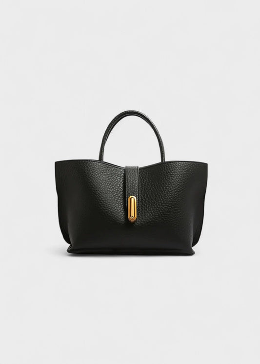 Sac fourre-tout femme cuir synthétique texturé design élégant - Noiré
