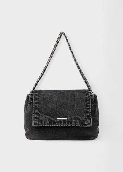Sac à chaîne métallique de style urbain en denim - Briseida