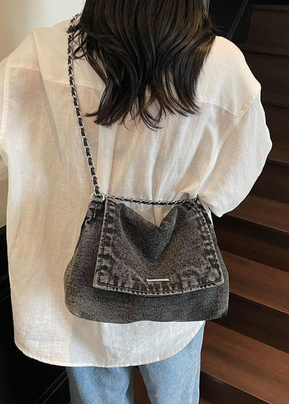 Sac à chaîne métallique de style urbain en denim - Briseida