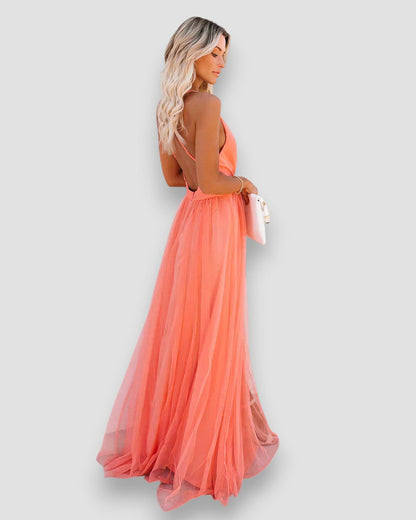 LORE I ELEGANTES MAXIKLEID MIT V-AUSSCHNITT