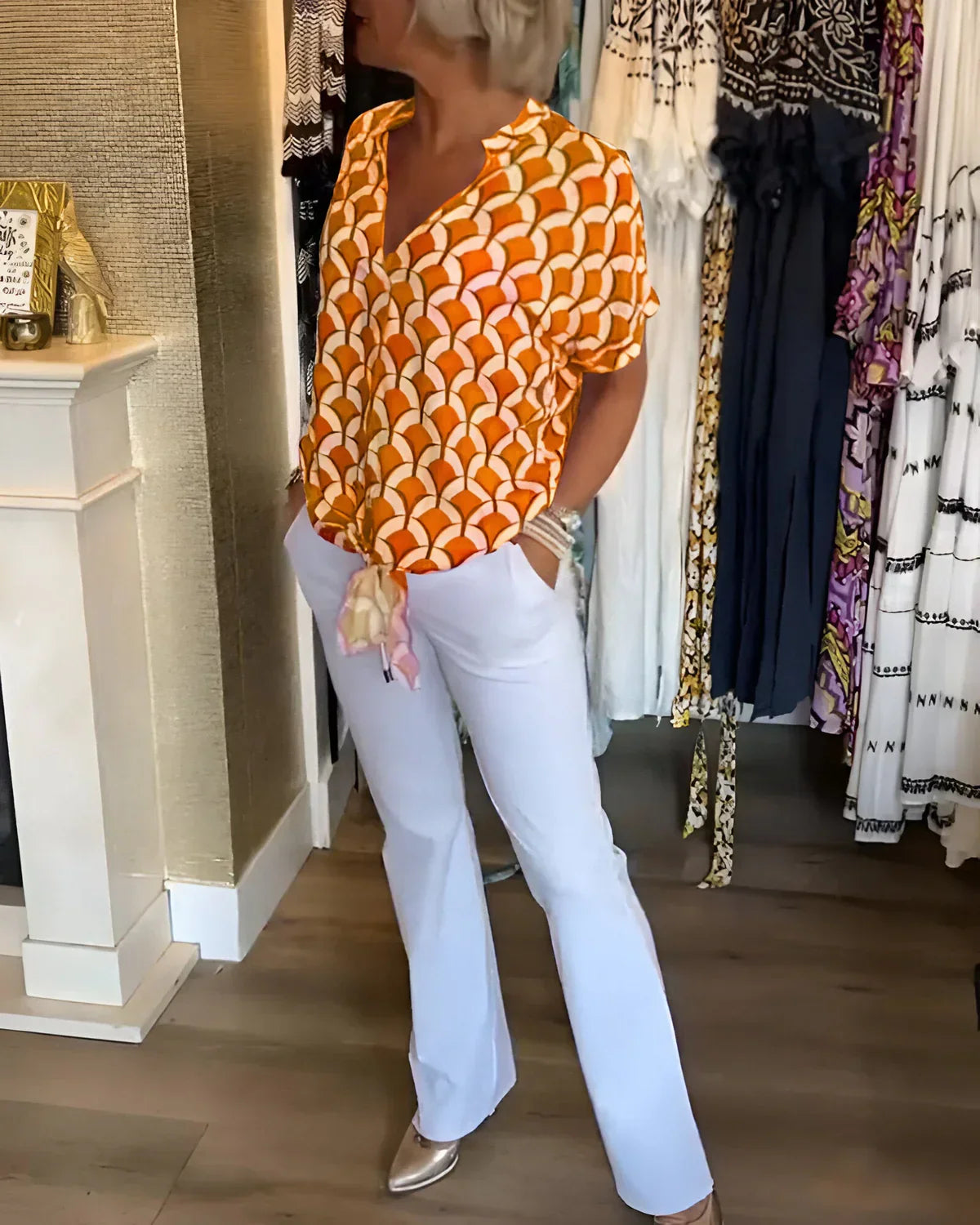 SOLVEIG I STYLISCHE BEDRUCKTE BLUSE