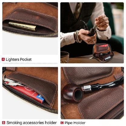 Herren Multifunktionale Tragbare Tabak Leder Aufbewahrungstasche 22771506K
