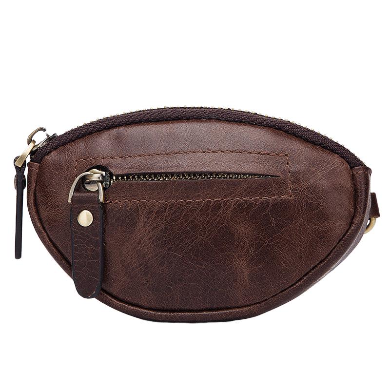 Herren Klassische Rindsleder Autoschlüssel Reißverschluss Brieftasche 08486347K