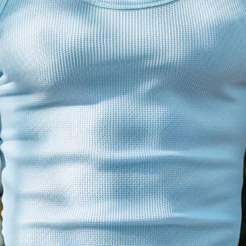 Herren Lässiges Waffelmuster Slim Fit Tanktop mit U-Ausschnitt 44612694M