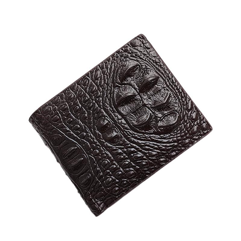 Herren Kurz Vintage Krokodilschädel Multi-Karten Brieftasche 72231672U