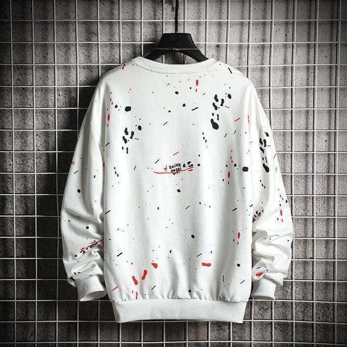 Zwart humoristisch 'splatter' sweatshirt