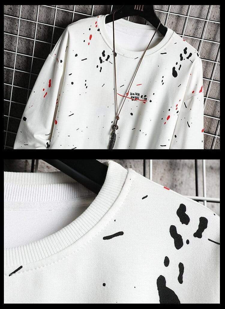 Zwart humoristisch 'splatter' sweatshirt