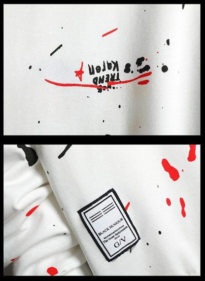 Zwart humoristisch 'splatter' sweatshirt
