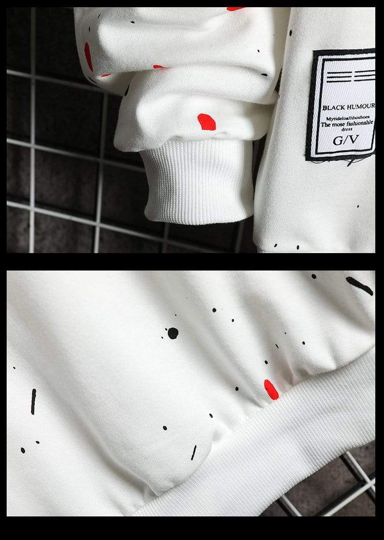 Zwart humoristisch 'splatter' sweatshirt