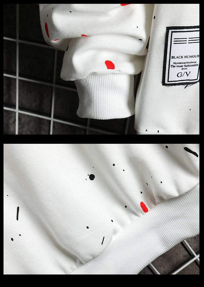 Zwart humoristisch 'splatter' sweatshirt