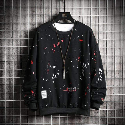 Zwart humoristisch 'splatter' sweatshirt