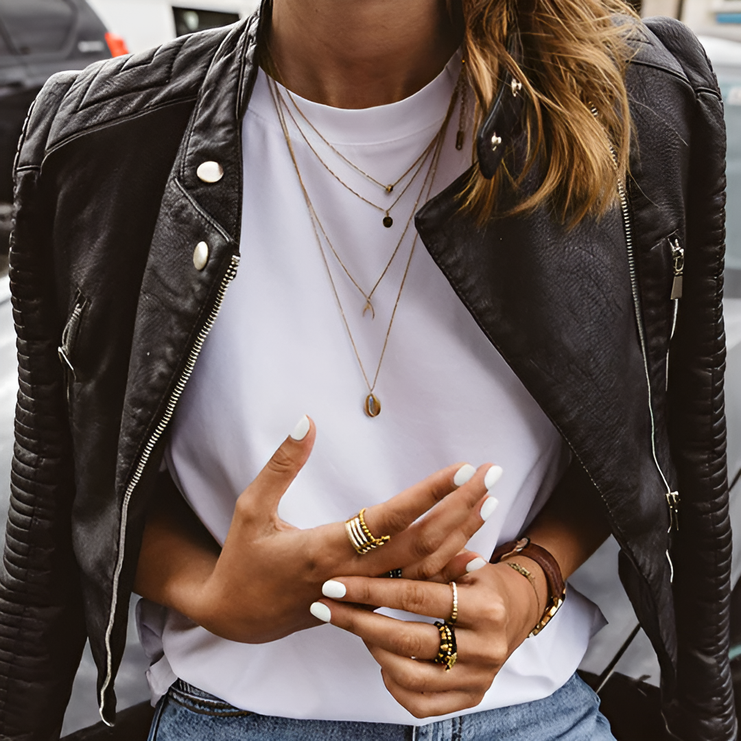 Deliane™ – Elegante Leren Jas voor Dames