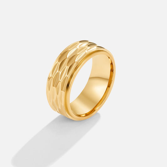 Bague en or à gros grains Rene