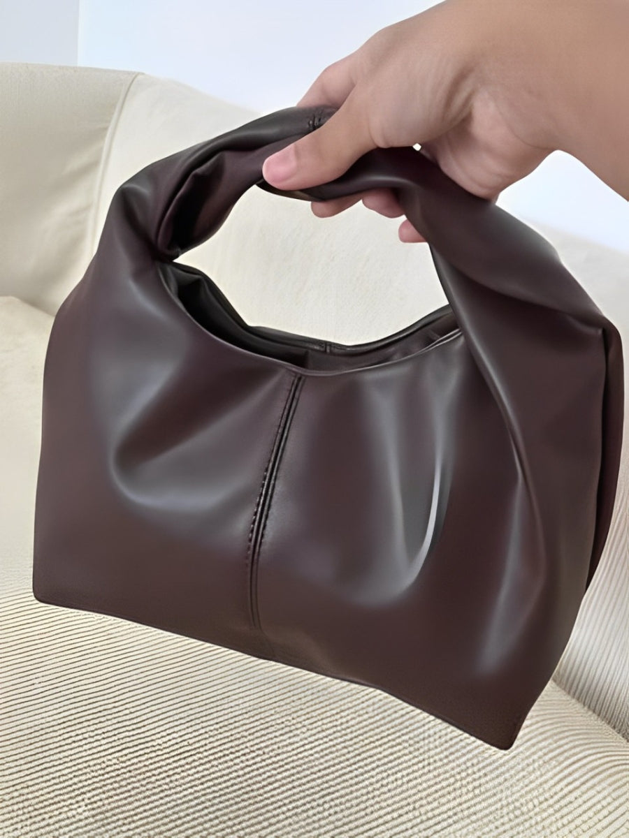 Dames hobo tas met rond handvat van synthetisch leer, modern design - Lila