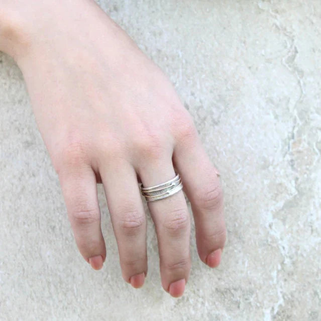Shine Vintage Gold geschichteter Silberring