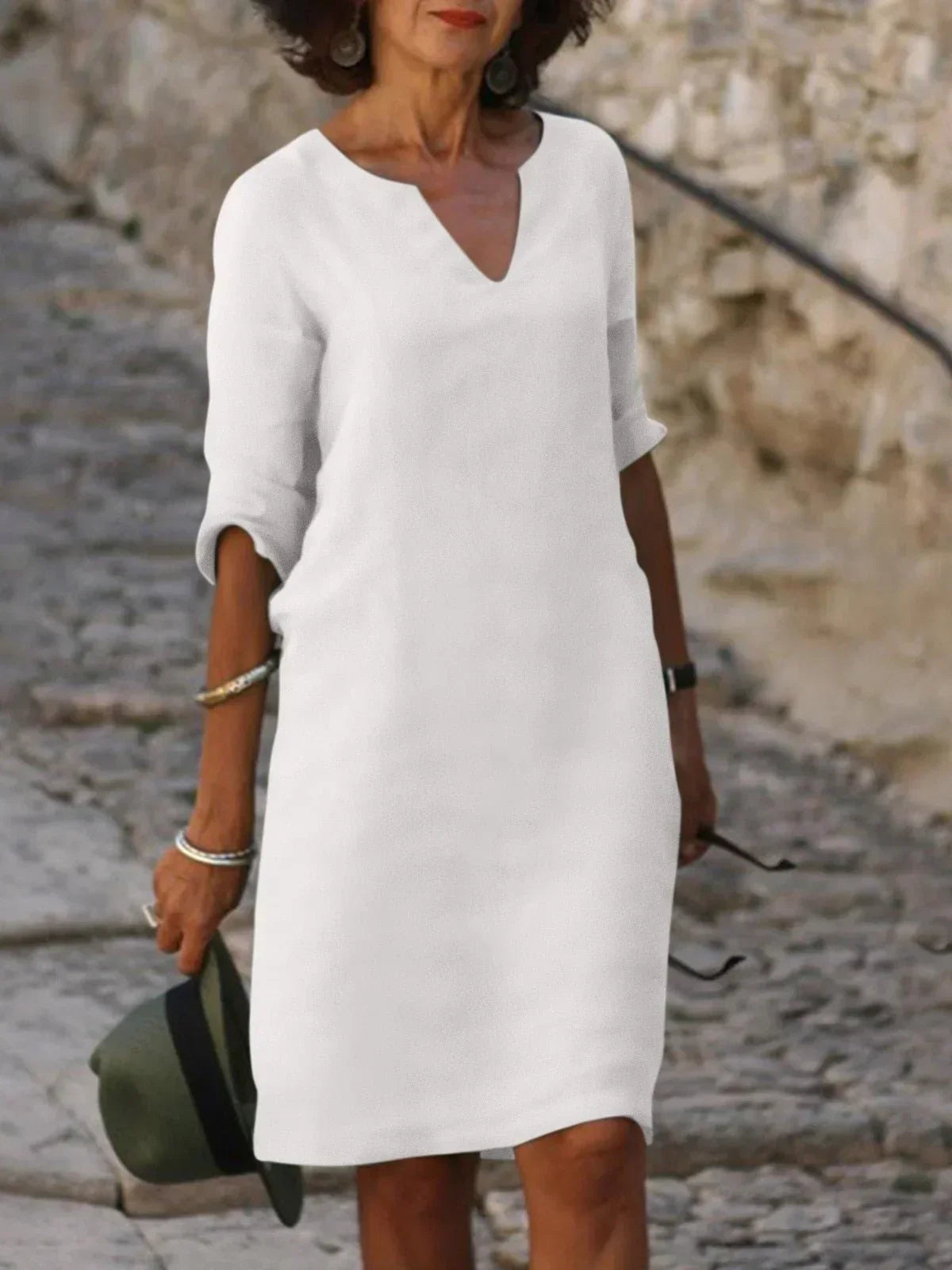 Saoirse™ | Elegante V-halsjurk die de buik camoufleert