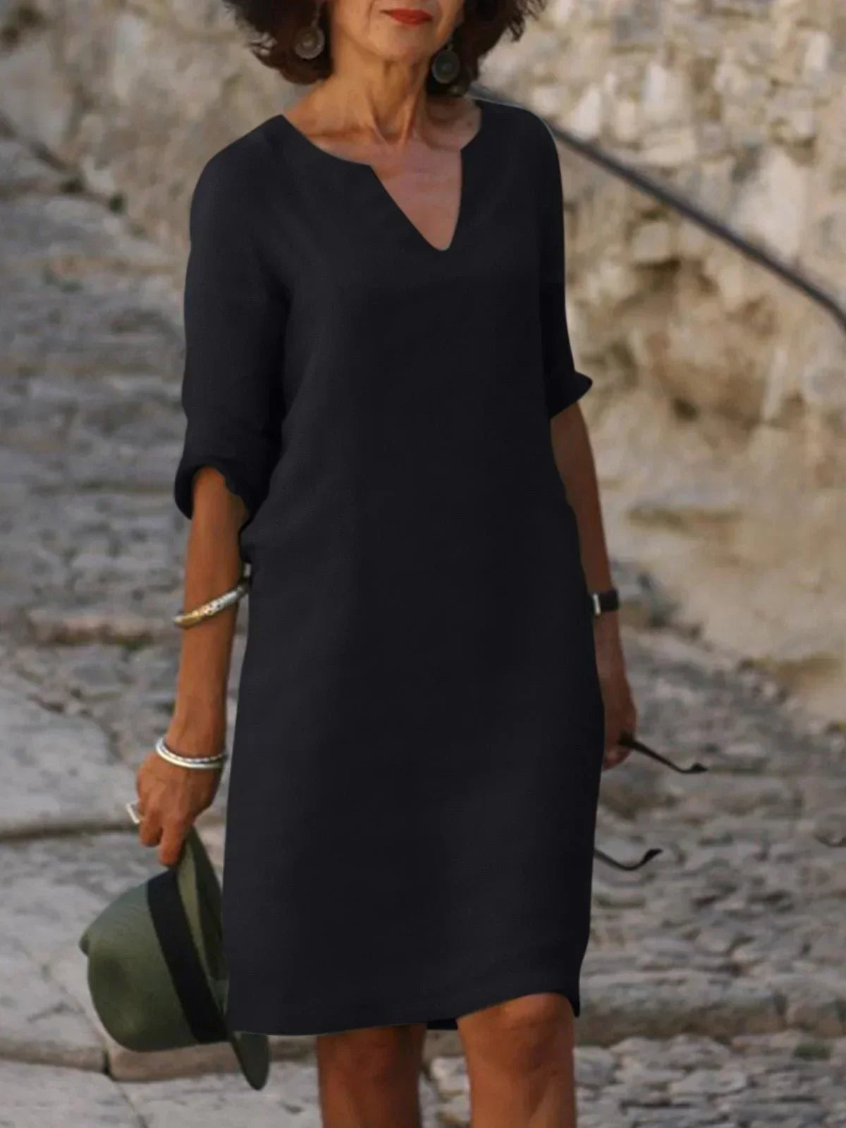 Saoirse™ | Elegante V-halsjurk die de buik camoufleert
