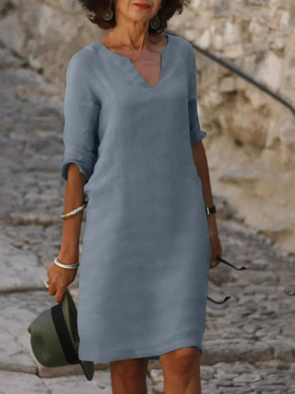 Saoirse™ | Elegante V-halsjurk die de buik camoufleert
