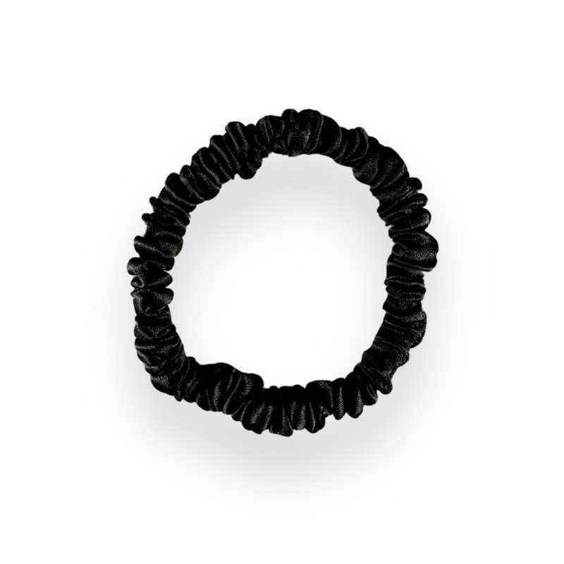 SILKE SCRUNCHIE MINI (3-pak) - MØRKEGRÅ