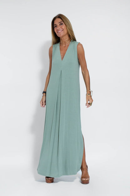 Carmela | Elegantes langes Kleid mit Strickjacke