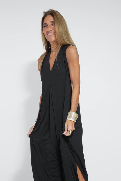 Carmela | Elegantes langes Kleid mit Strickjacke