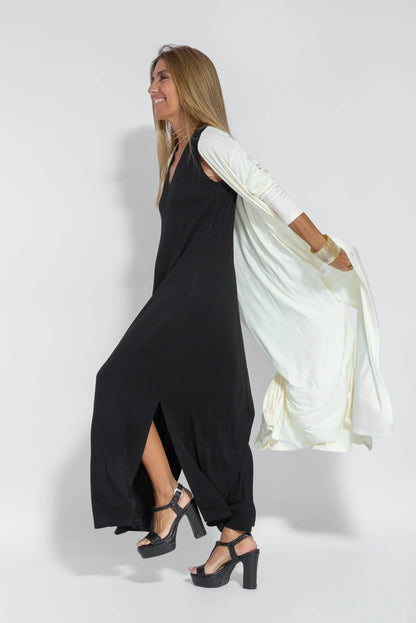Carmela | Elegantes langes Kleid mit Strickjacke