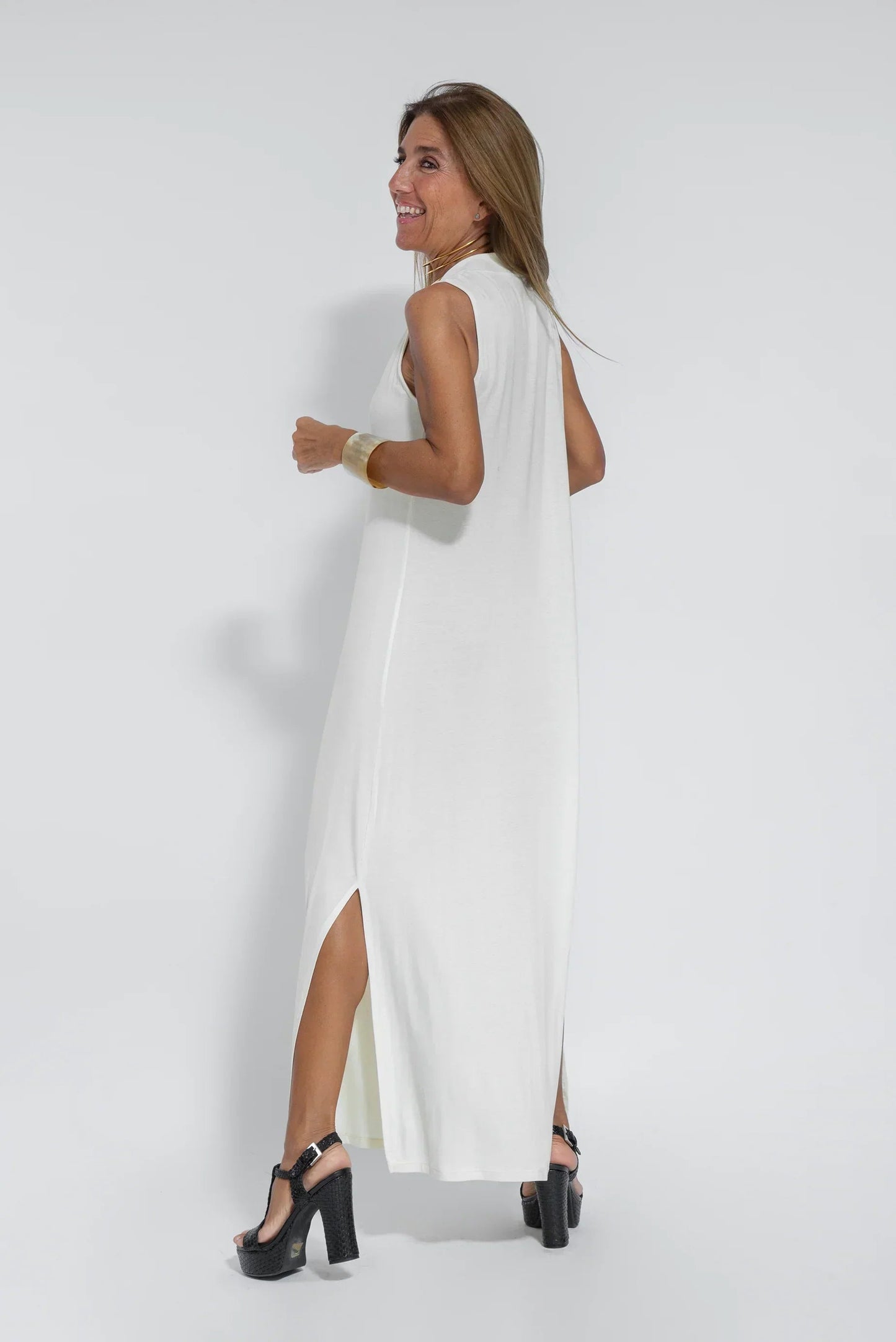 Carmela | Elegantes langes Kleid mit Strickjacke
