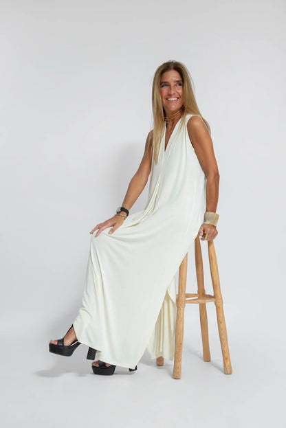 Carmela | Elegantes langes Kleid mit Strickjacke