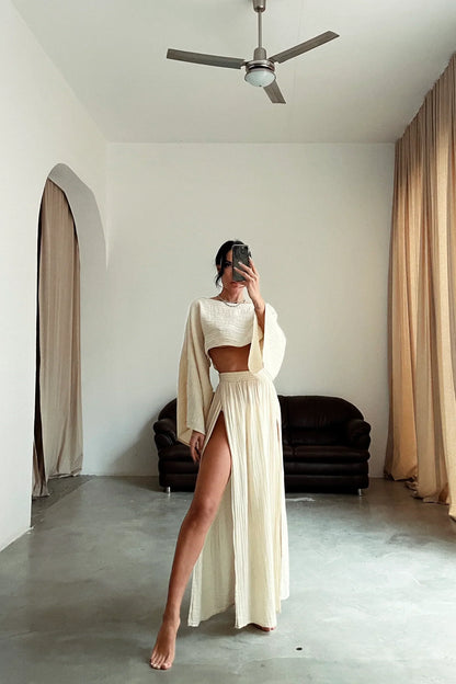 THARAH | Boho Crop Top en Maxi Rok Sets