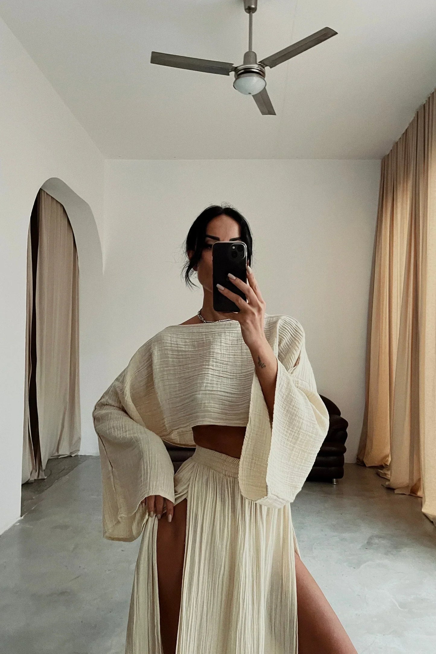 THARAH | Boho Crop Top en Maxi Rok Sets
