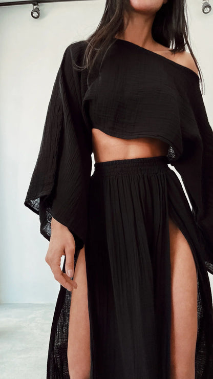 THARAH | Boho Crop Top en Maxi Rok Sets