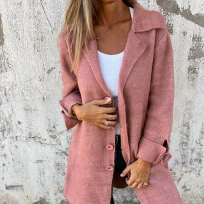 Margaret™ | Knusse & Stijlvolle Effen Halflange Jas
