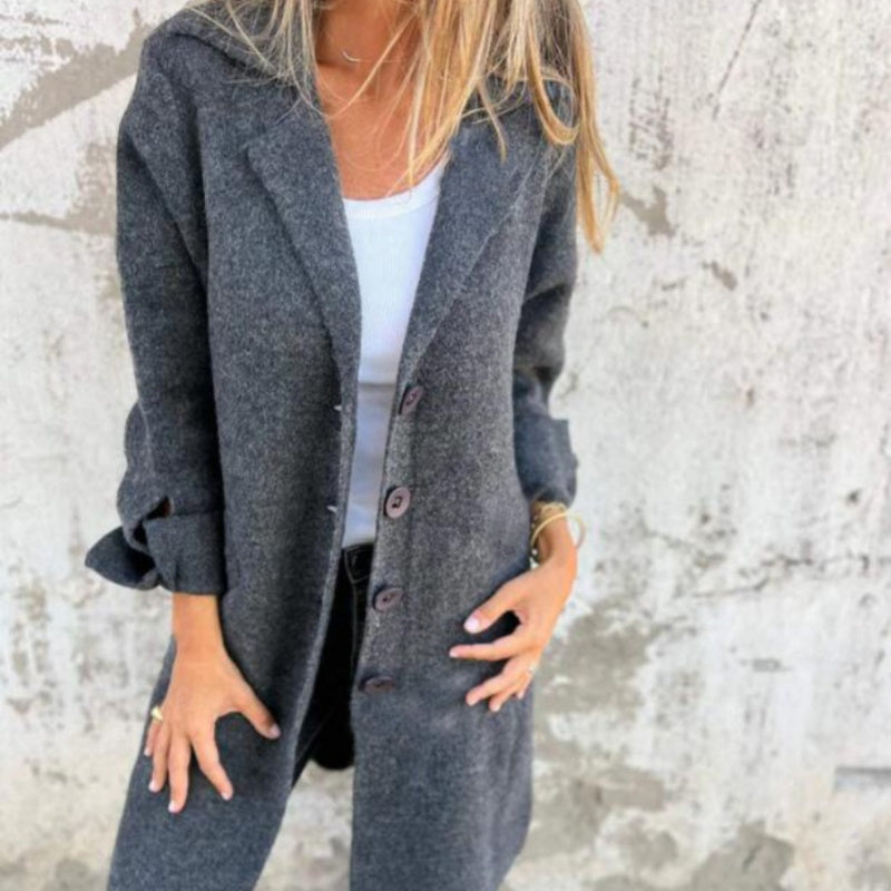 Margaret™ | Knusse & Stijlvolle Effen Halflange Jas