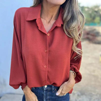 CORNELIA I KLASSIEKE BLOUSE MET LANGE MOUWEN