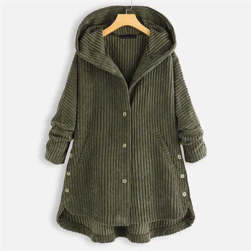 Théodora - Manteau côtelé avec capuche