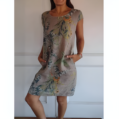 FELICITAS I LÄSSIGES BEDRUCKTES KLEID