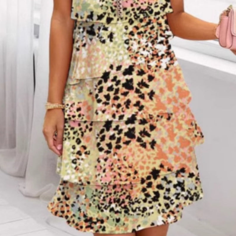 Diana™ – Versatile Sparkle Dress with Bold Leopard Flair