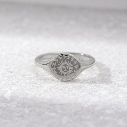 Zomerzonnewende zilveren ring