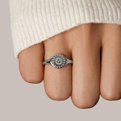 Zilveren ring Zomerzonnewende